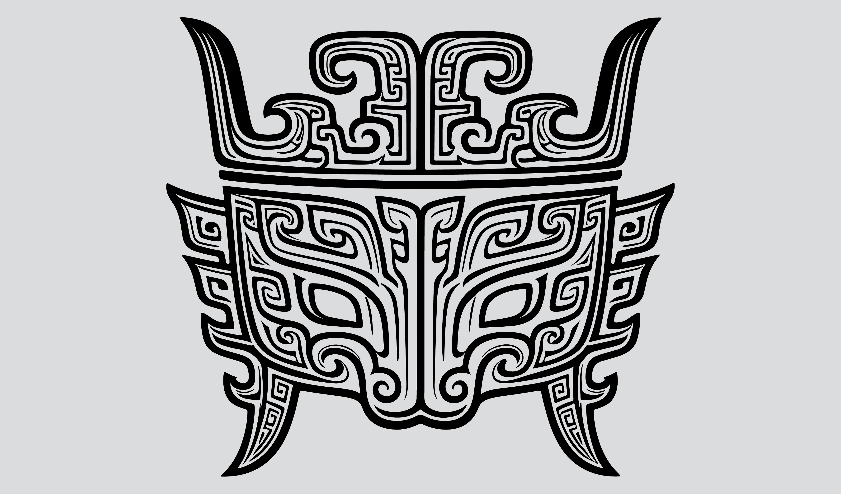 商务-传统，青铜器纹样矢量插画